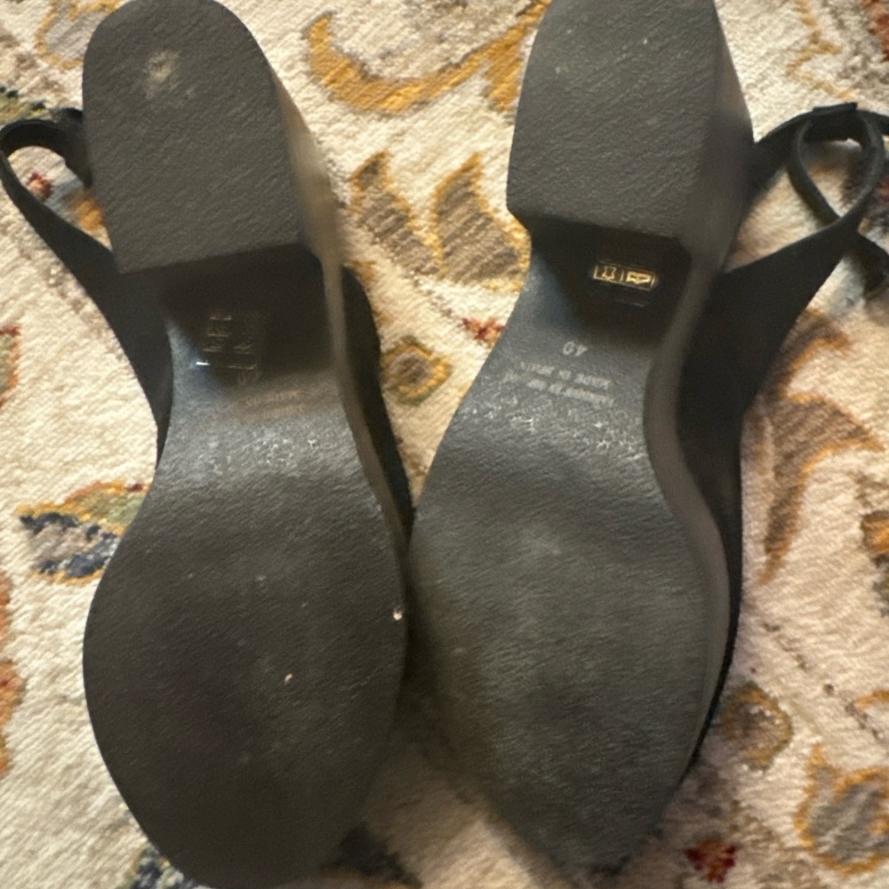 Free People suede black Leather Strap Clog Size 40 usa 9 - Picture 8 of 9